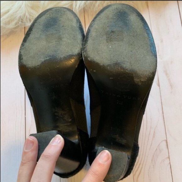 Trina Turk Wilshire Black Suede Calf Hair Bootie - Picture 6 of 9